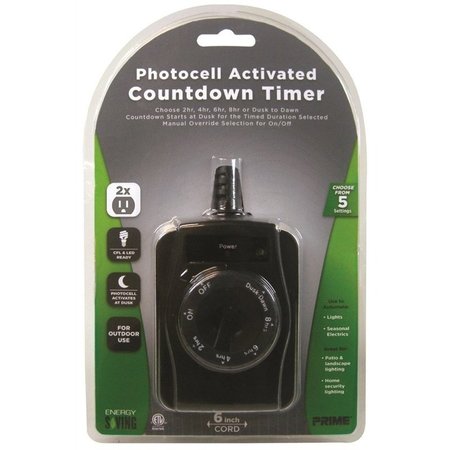 POWERZONE Timer Outdoor Photocell 2Outlt TNOCD002